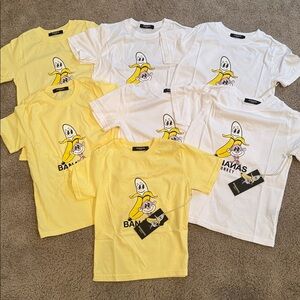 NWT Bundle Pack (7) Banana Monkey Kids short sleeve tee with bags. Sz.6/M